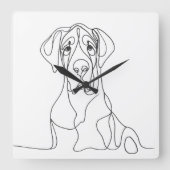 ハンドグ絵を描レートDaneラインアート スクエア壁時計 (正面)