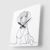 ハンドグ絵を描レートDaneラインアート スクエア壁時計 (傾斜)