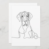 ハンドグ絵を描レートDaneラインアート 招待状 (正面/裏面)