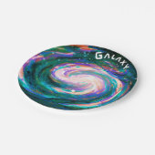 ハンドグ色彩の鮮やかリーン銀河系&文字 ペーパープレート (アングル)