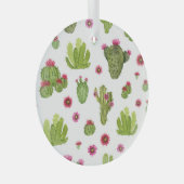 ハンドグ色彩の鮮やかロリーサボテンのパターン ガラスオーナメント (正面右)