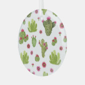 ハンドグ色彩の鮮やかロリーサボテンのパターン ガラスオーナメント (正面左)