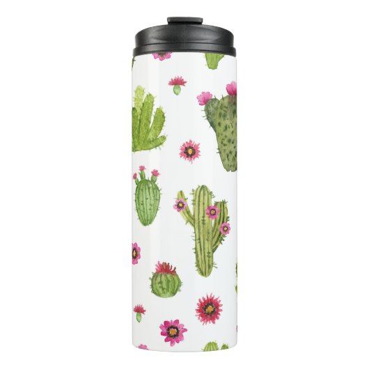 ハンドグ色彩の鮮やかロリーサボテンのパターン タンブラー (正面)