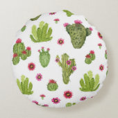 ハンドグ色彩の鮮やかロリーサボテンのパターン ラウンドクッション (裏面)