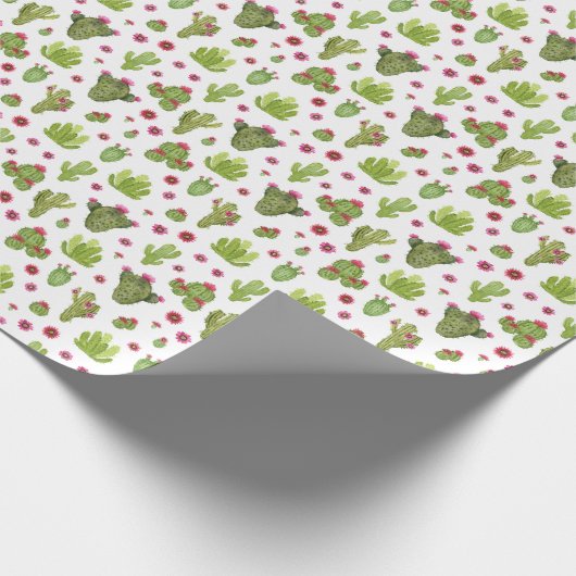 ハンドグ色彩の鮮やかロリーサボテンのパターン ラッピングペーパー (角)