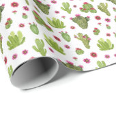 ハンドグ色彩の鮮やかロリーサボテンのパターン ラッピングペーパー (ロールコーナー)