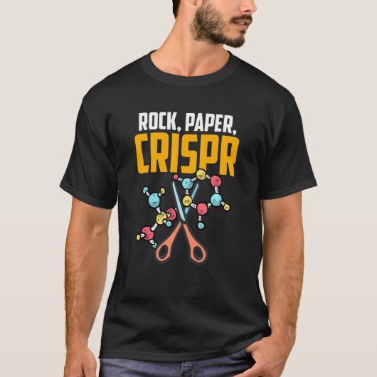 ハンドゲームロック紙はさみCrispr遺伝子編集 Tシャツ (正面)