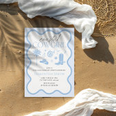 ハンドコースト図解入りの、写真付きの女性のカーボーイブルーバチェロレッテ 招待状