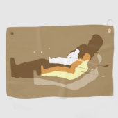 ハンドゴルフタ離れオルフ「スイング中」 ゴルフタオル (横)