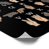 ハンドサイン言語ASLハンドジェスチャーろう認識度 ポスター (角)