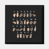 ハンドサイン言語ASLハンドジェスチャーろう認識度 マグネット (正面)