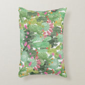 ハンドサク色彩の鮮やかス：デザートグリーン アクセントクッション (正面(垂直))