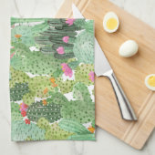 ハンドサク色彩の鮮やかス:デザートグリーン キッチンタオル (四つ折り)