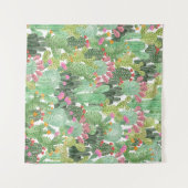 ハンドサク色彩の鮮やかス:デザートグリーン タペストリー (正面(横))