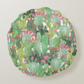 ハンドサク色彩の鮮やかス:デザートグリーン ラウンドクッション (裏面)