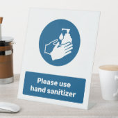 ハンドサニタイザーを使用 台座サイン (インサイチュ)
