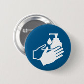 ハンドサニタイザーを使用 缶バッジ (正面&裏面)