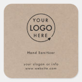 ハンドサニタイザー |クラフト素朴ビジネスロゴ スクエアシール (正面)