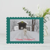 ハンドサ色彩の鮮やかモイドフラットホリデーカード-スカラップ シーズンカード (スタンド正面)