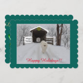 ハンドサ色彩の鮮やかモイドフラットホリデーカード-スカラップ シーズンカード (正面/裏面)