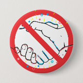 ハンドシェイクなし 缶バッジ (正面)