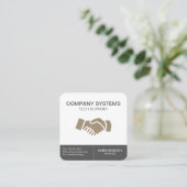 ハンドシェイクアイコン スクエア名刺 (スタンド正面)