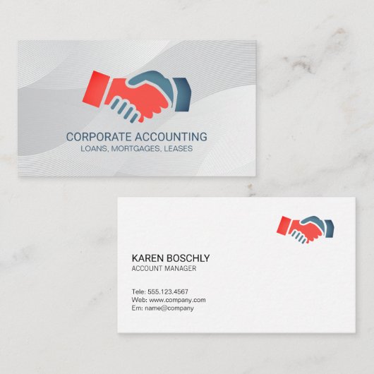 ハンドシェイクアイコン | 取引 名刺 (正面/裏面)