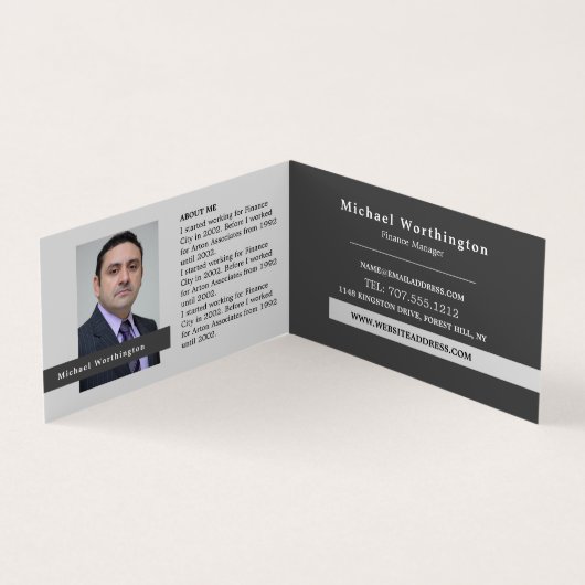 ハンドシェイク、会社のロゴ/写真、ビジネスおよび財務 名刺 (内部)