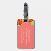 ハンドシッ絵を描ツオレンジライムスライス水色 ラゲッジタグ (裏面縦)