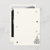 ハンドシャンパ図解入りの、写真付きのンタワーレトロ写真 サンキューカード (正面/裏面)