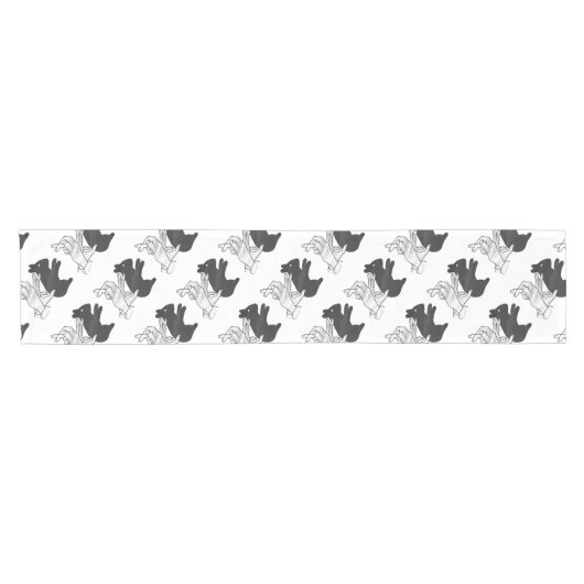 ハンドシルエットうさぎ ショートテーブルランナー (横)