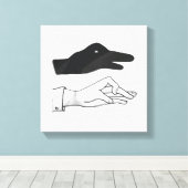 ハンドシルエットアヒル キャンバスプリント (インサイチュ (ウッドフロア))