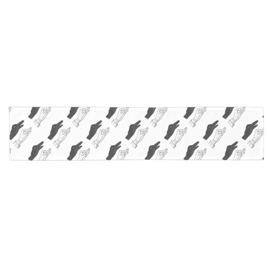 ハンドシルエットアヒル ショートテーブルランナー (横)