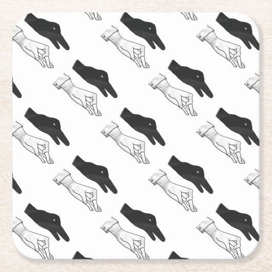 ハンドシルエットアヒル スクエアペーパーコースター (正面)