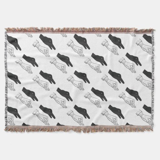 ハンドシルエットアヒル スローブランケット (正面)