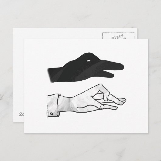 ハンドシルエットアヒル ポストカード (正面/裏面)