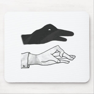 ハンドシルエットアヒル マウスパッド