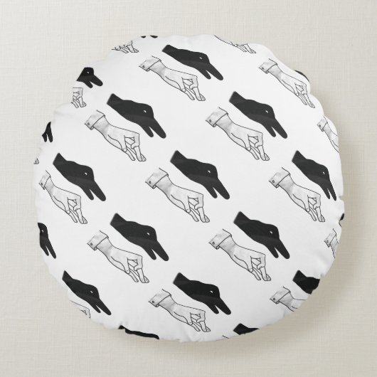 ハンドシルエットアヒル ラウンドクッション (正面)