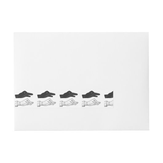 ハンドシルエットアヒル ラップアラウンド宛名ラベル (正面)