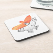 ハンドシルエットイーグルオレンジ コースター (左側)