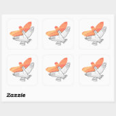 ハンドシルエットイーグルオレンジ スクエアシール (シート)