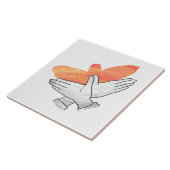 ハンドシルエットイーグルオレンジ タイル (側面)