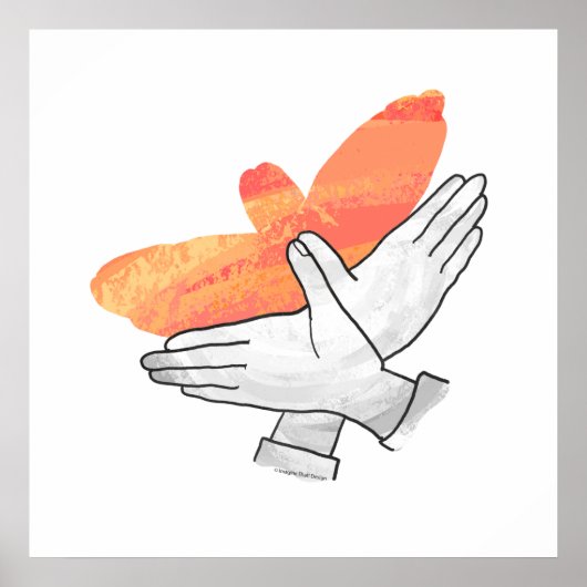 ハンドシルエットイーグルオレンジ ポスター (正面)