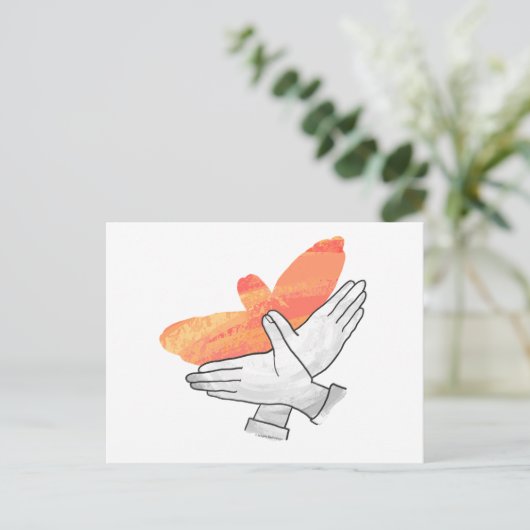 ハンドシルエットイーグルオレンジ ポストカード (スタンド正面)