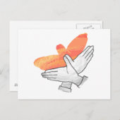 ハンドシルエットイーグルオレンジ ポストカード (正面/裏面)