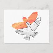 ハンドシルエットイーグルオレンジ ポストカード (正面)