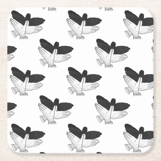 ハンドシルエットイーグル スクエアペーパーコースター (正面)