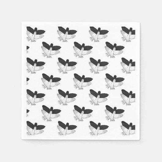 ハンドシルエットイーグル スタンダードカクテルナプキン (正面)
