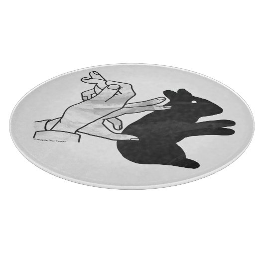 ハンドシルエットウサギ カッティングボード (角)