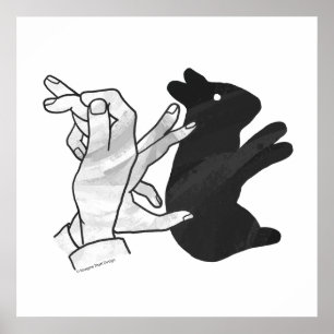 ハンドシルエットウサギ ポスター